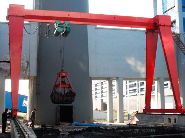 mhz型電動葫蘆抓斗門式起重機(jī)